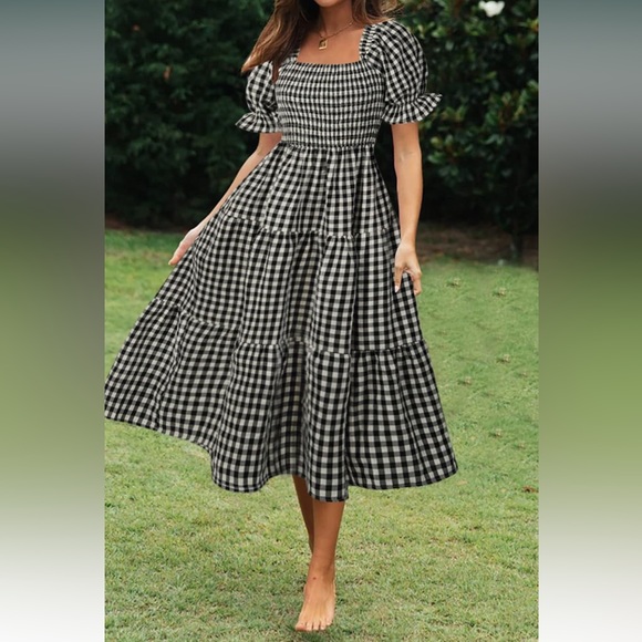 Bohemian Navy Oversized Plaid Chiffon Two Pieces Set Summer